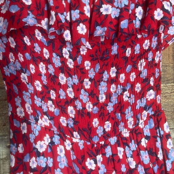 New GB juniors‎ red pants romper jumpsuit spaghetti straps, ruching, size XL - Picture 2 of 16